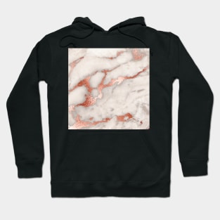 Rose Gold Marble Blush Pink Copper Metallic Foil Hoodie